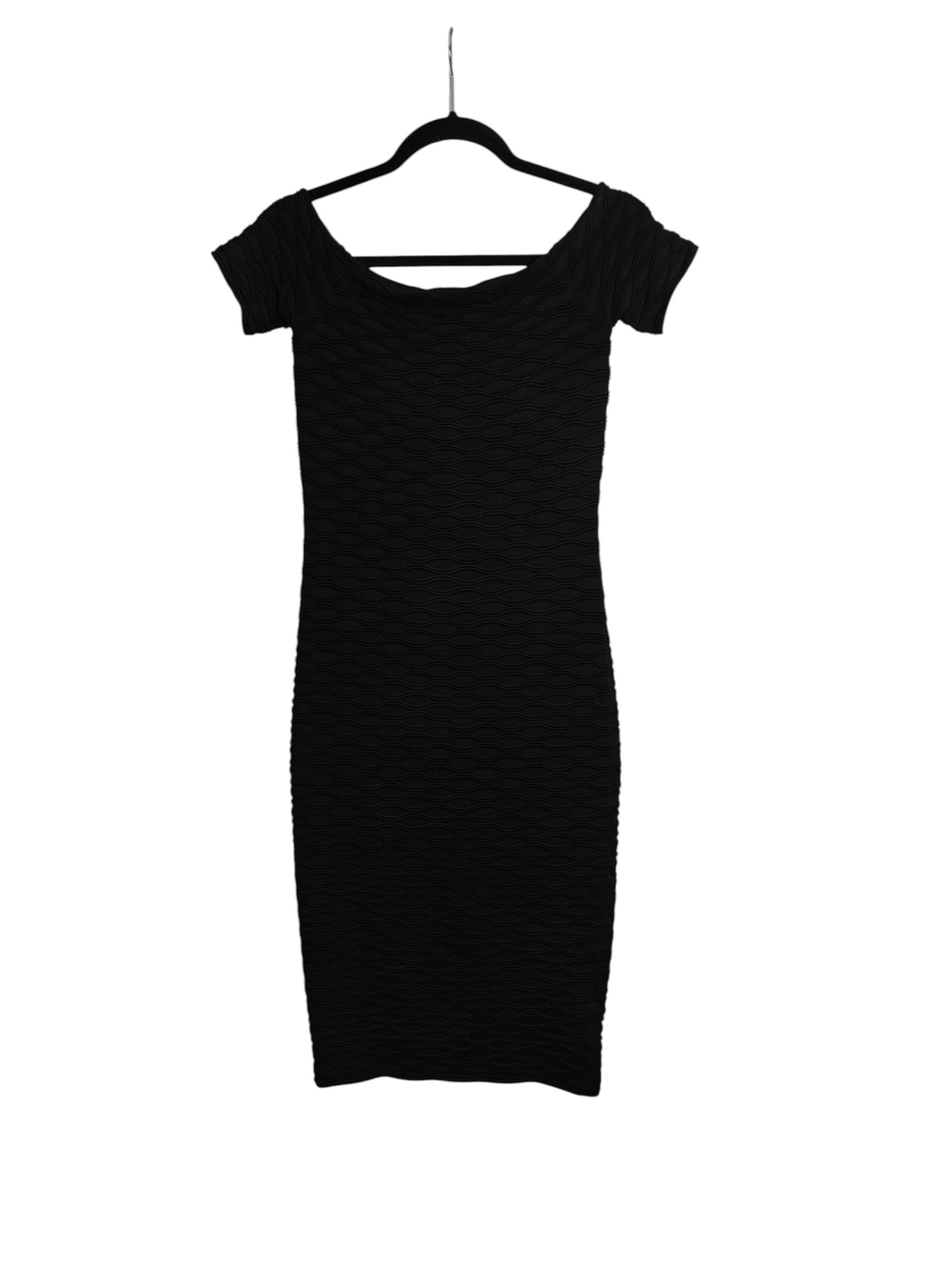 MICHAEL KORS Textured Off-Shoulder Bodycon Dress In Black Size XSmall